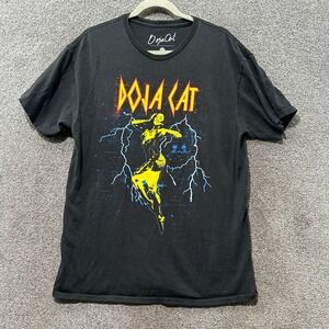 Doja Cat Graphic T-Shirt Mens Large Black Short Sleeve Lightning Bolt Music Tee